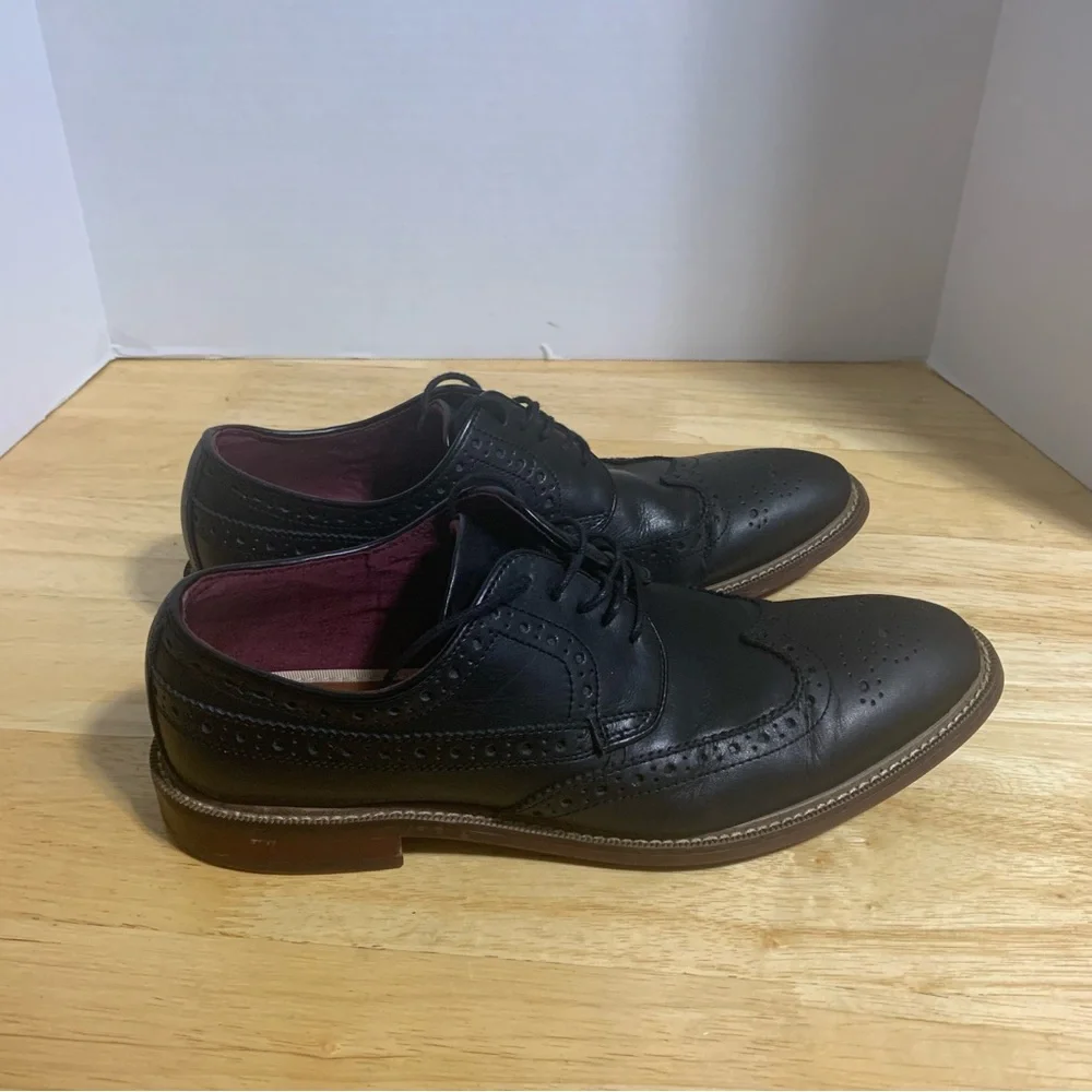 Aston Grey Collection‎ Black Wingtip Dress Oxford Shoes Size : 8